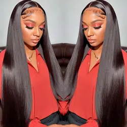 Bone Straight Lace Front Wigs 13x4 Transparent Lace Frontal Wigs Glueless Pre Plucked Lace Wigs Straight Human Hair for Women