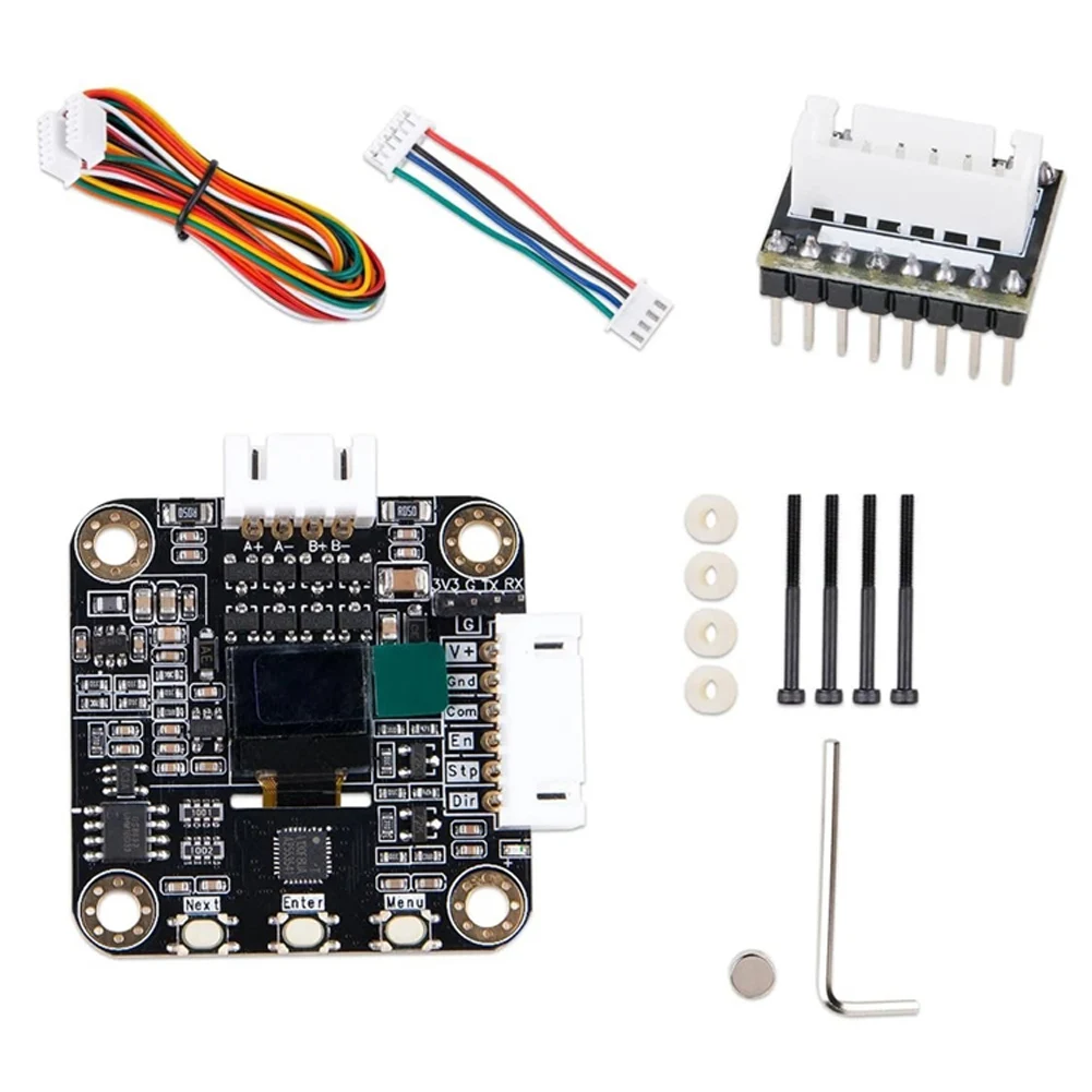 Stepper Motor Driver for NEMA17 SERVO42C V1.0 Closed-Loop Control 14-bit Encoder 7V-28V Input Compact PCB Black