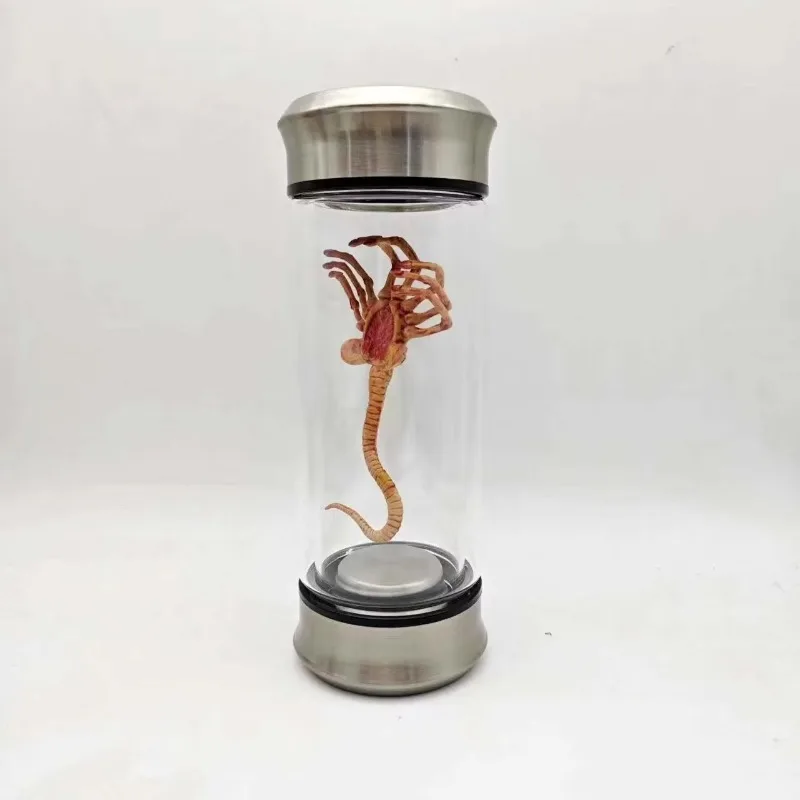 Alien Glow Glass Jar Xenomorph Facehugger Embryo Specimen Movie Prop Jar Replica Home Office Decor Desktop Crafts Decoration