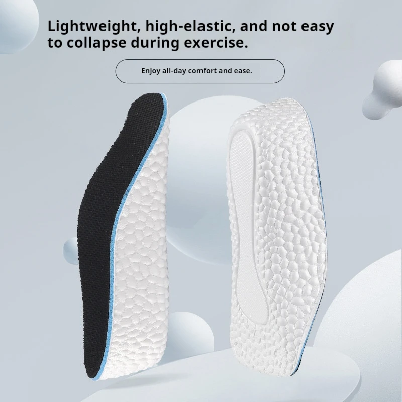 แผ่นรองพื้นรองเท้าเพิ่มความสูง 1 คู่ แผ่นรองพื้นรองเท้าระบายอากาศได้ดีและสะดวกสบายสำหรับผู้ชายและผู้หญิง แผ่นรองพื้นรองเท้ากีฬาดูดซับแรงกระแทก
