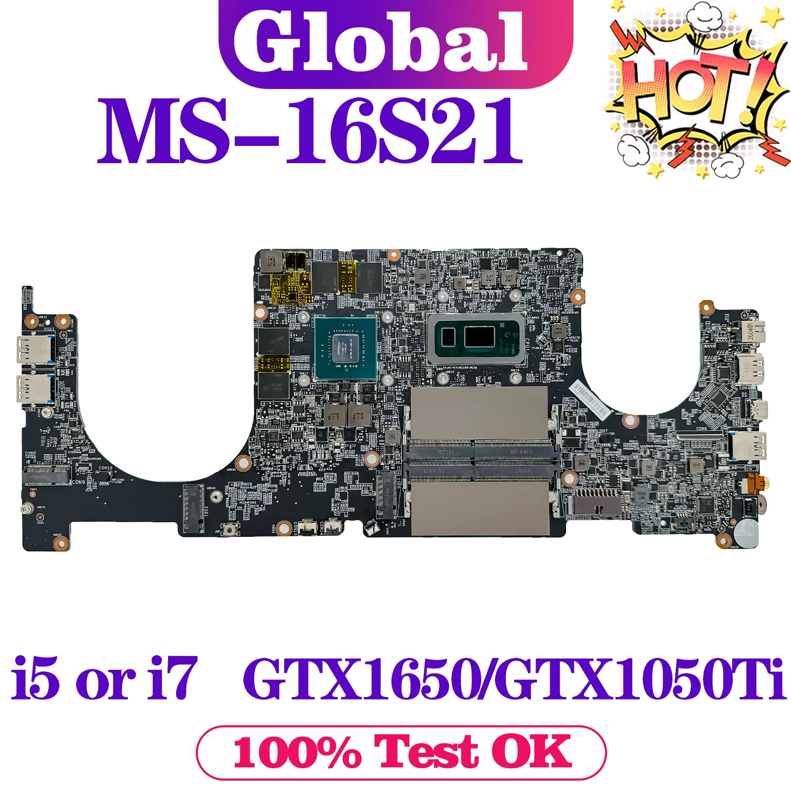 KEFU MS-16S2 Mainboard For MSI MS-16S21 PS63 Laptop Motherboard i5 i7 8th Gen GTX1050Ti GTX1650 V4G