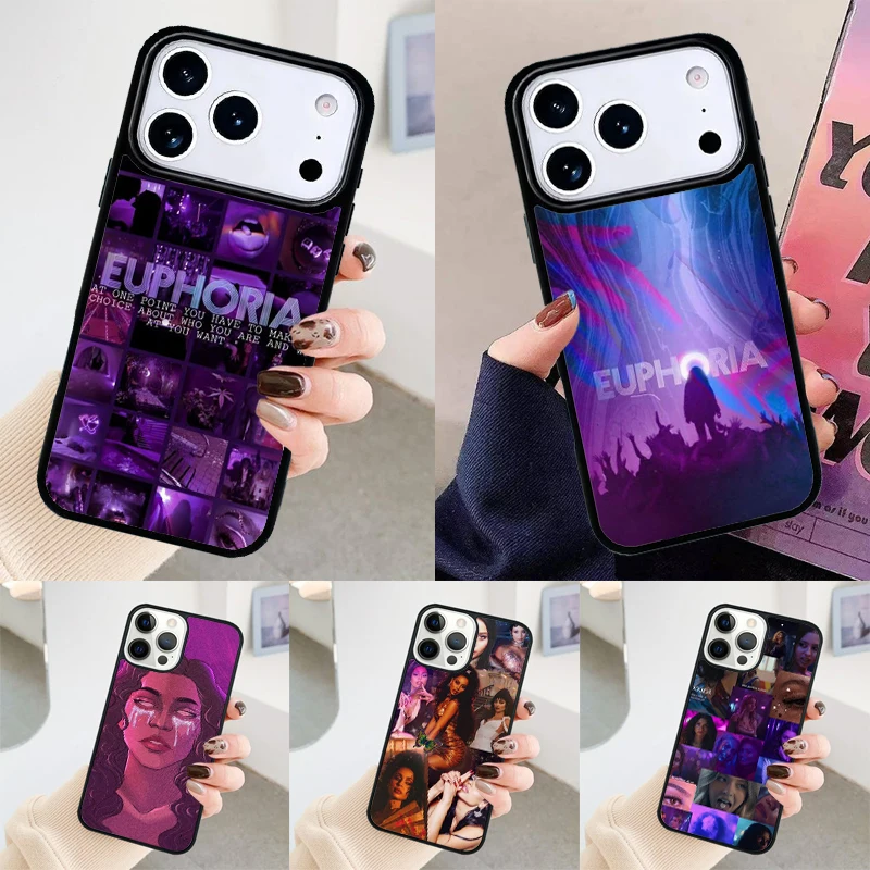 Coque de téléphone de luxe Euphoria, série télévisée américaine, pour iPhone Air 17 16 15 14 13 12 11Pro Max Plus, coque antichoc