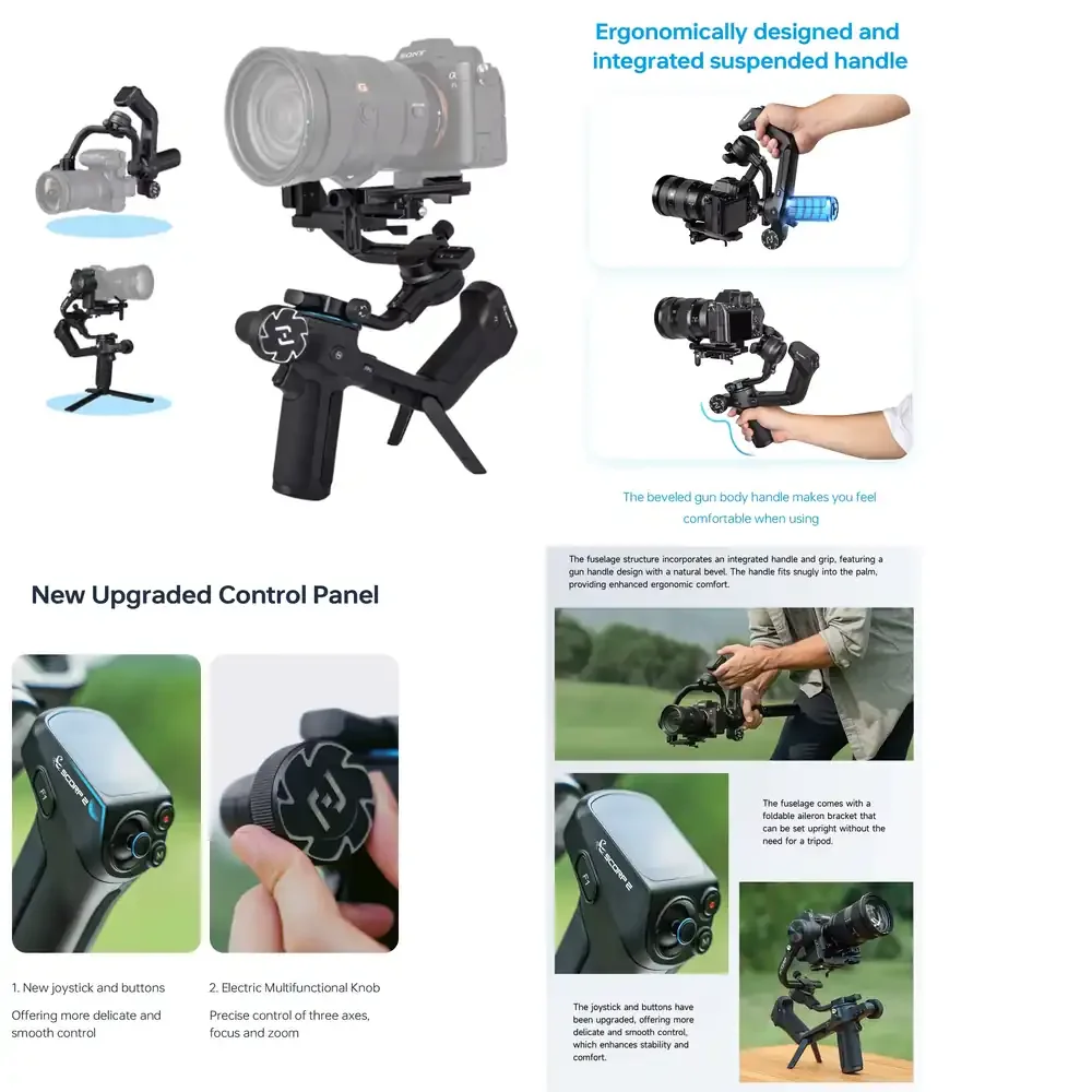 FeiyuTech Feiyu Scorp 2 3-Axis Handheld Gimbal Stabilizer With Touchscreen & AI Anti-Shake for Phone & Selfie Use