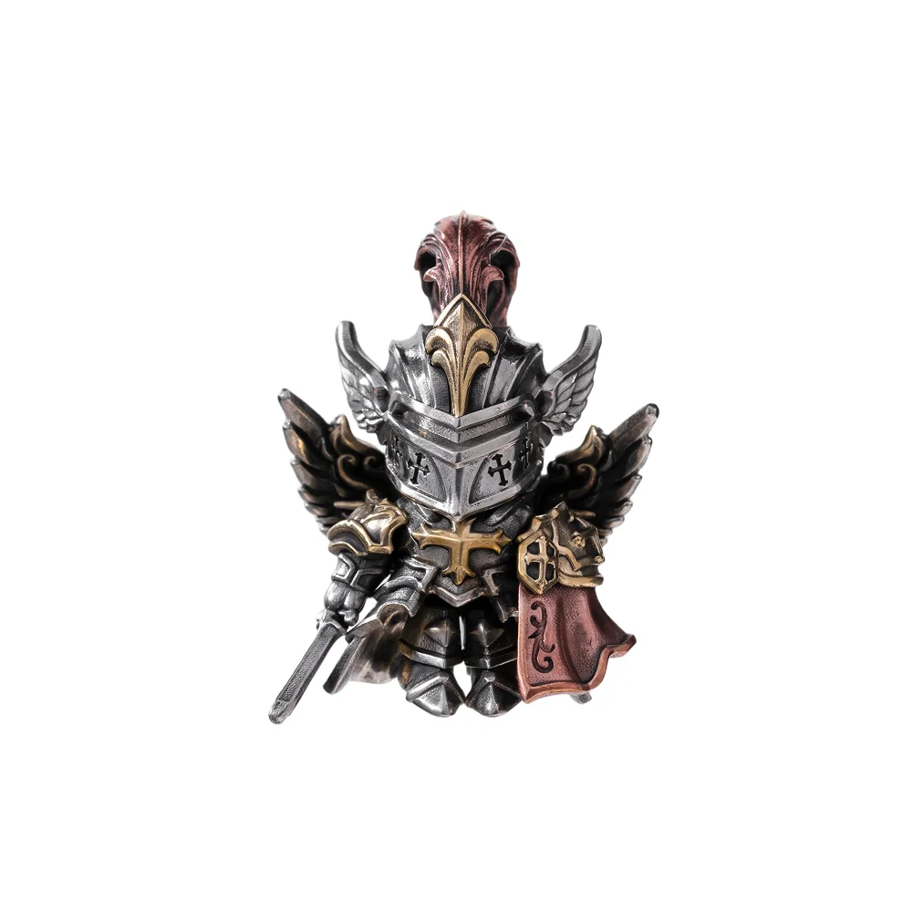 COPPERTIST.WU Crimson Templar Pendant for Men Women, Articulated Knight Pendant Medieval Crusader Jewelry