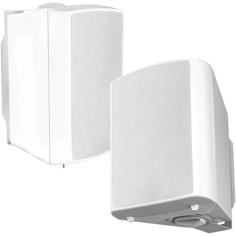 8" Outdoor Patio Speaker Pair 180W, Weatherproof IP54 Rated Aluminum Grilles, White AP840