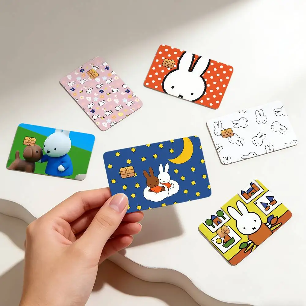 Cartoon Bunny Rabbit Cute M-Miffy n-nijntje Decor Exquisite Card Sticker for Debit Credit Bank Cards Skin Cover Gift Student