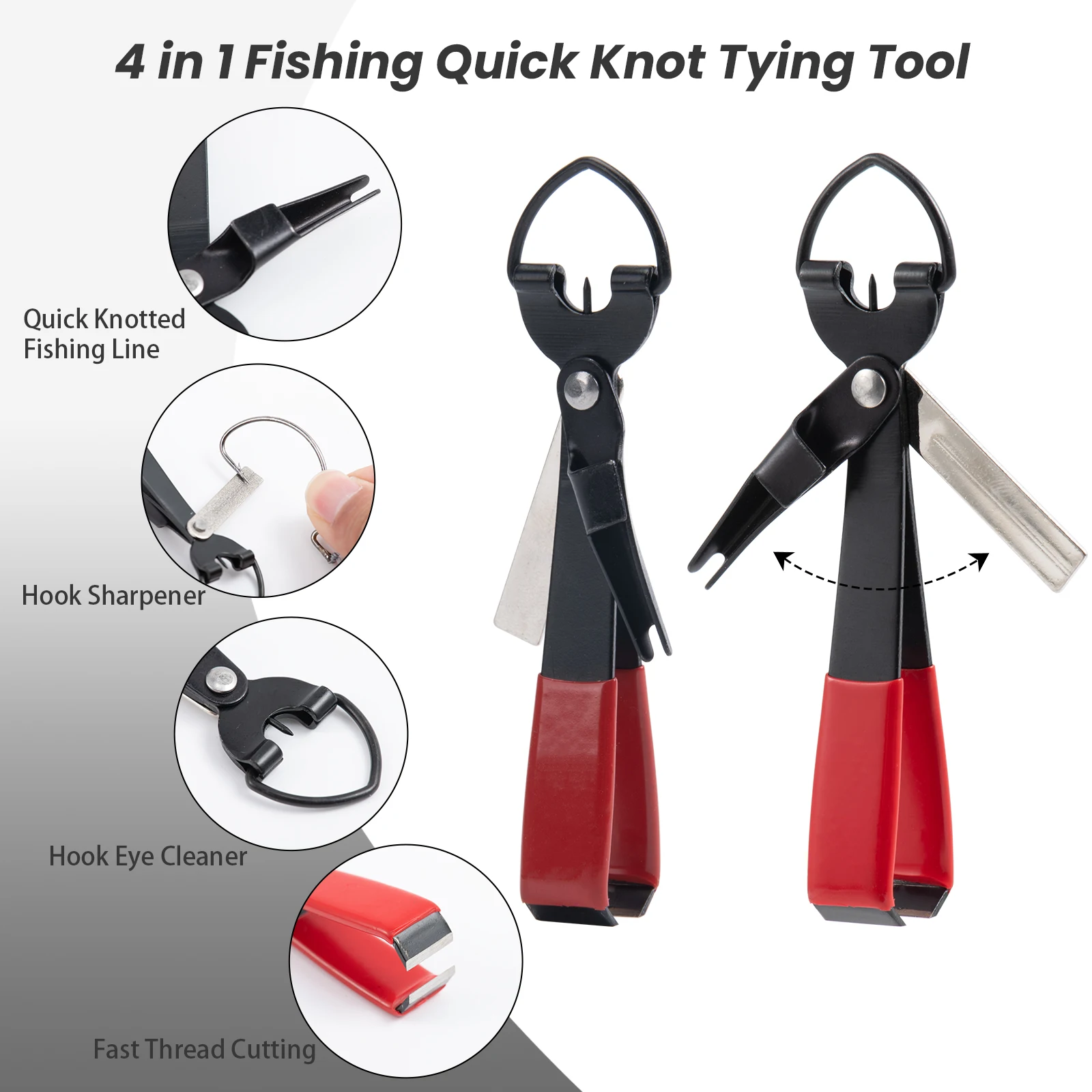 Fishing Hook Sharpener - Fishing Knot Tying Tool Kit with