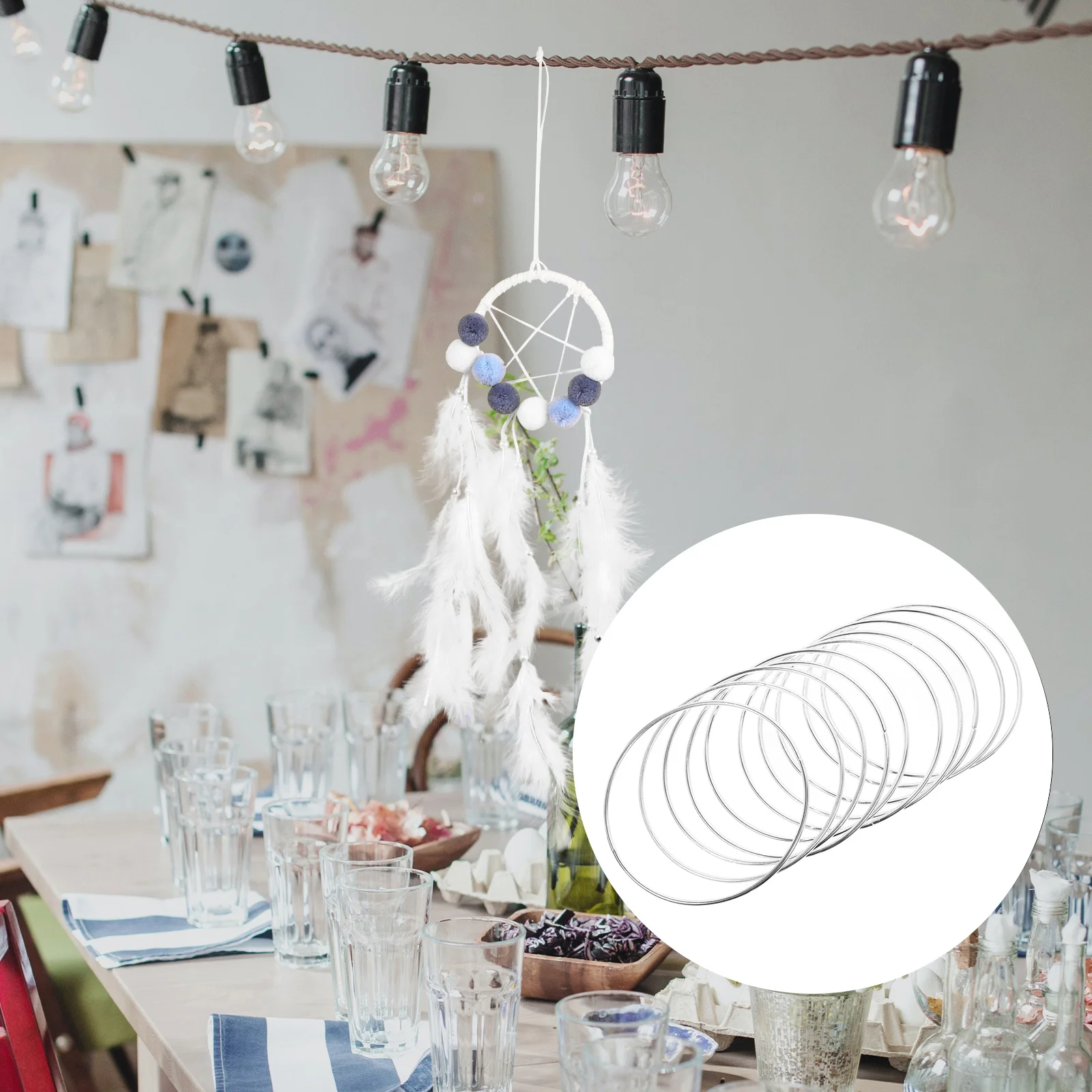 

10Pcs Metal Dreamcatcher Rings Smooth Plating Hoops DIY Cloth Metal Ring Curtain Ringer Frame Handwork Projects Bracelet Pendant
