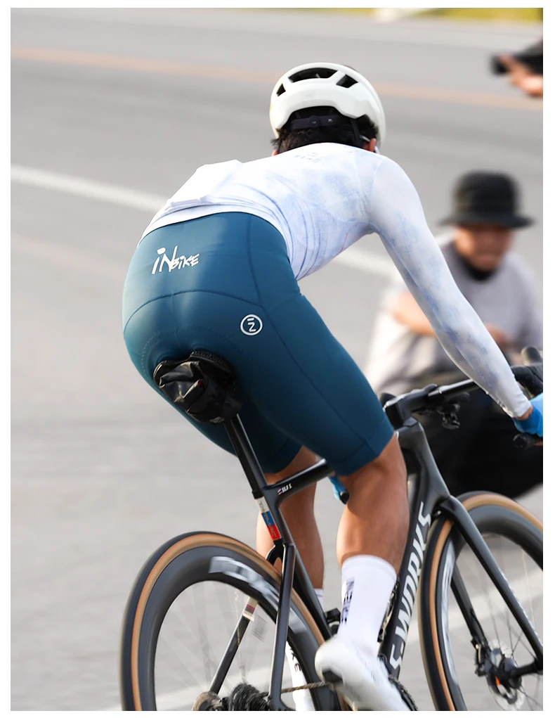 INBIKE Herren Radsport-Trägerhose mit Taschen, Hochelastisch, Atmungsaktiv, Schultergurte, Fahrrad-Trägerhose, Radsportbekleidung – Detail 13