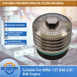 SK CUSTOM aluminium alloy oil filter housing For Mini F54 F55 F56 F57 F60 B36 B37 B38 B46 B47 B48 engine car modifications