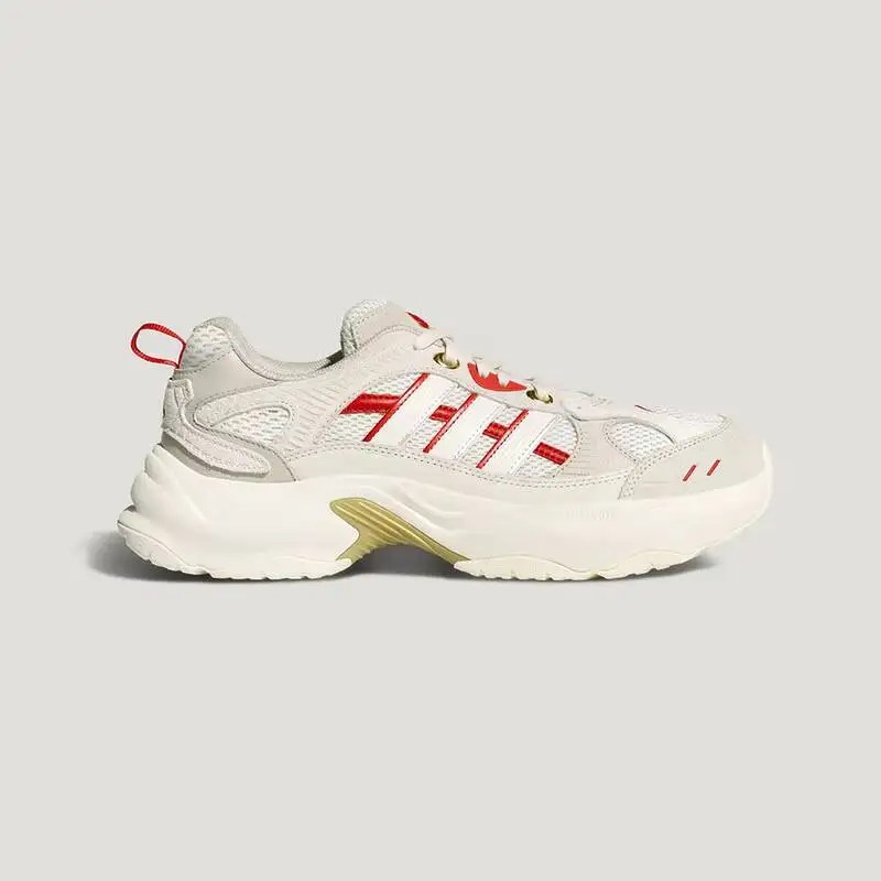 Unisex Adidas KI1846 Chunky Dad Shoes Bright White Ivory White Khaki Casual Sneakers