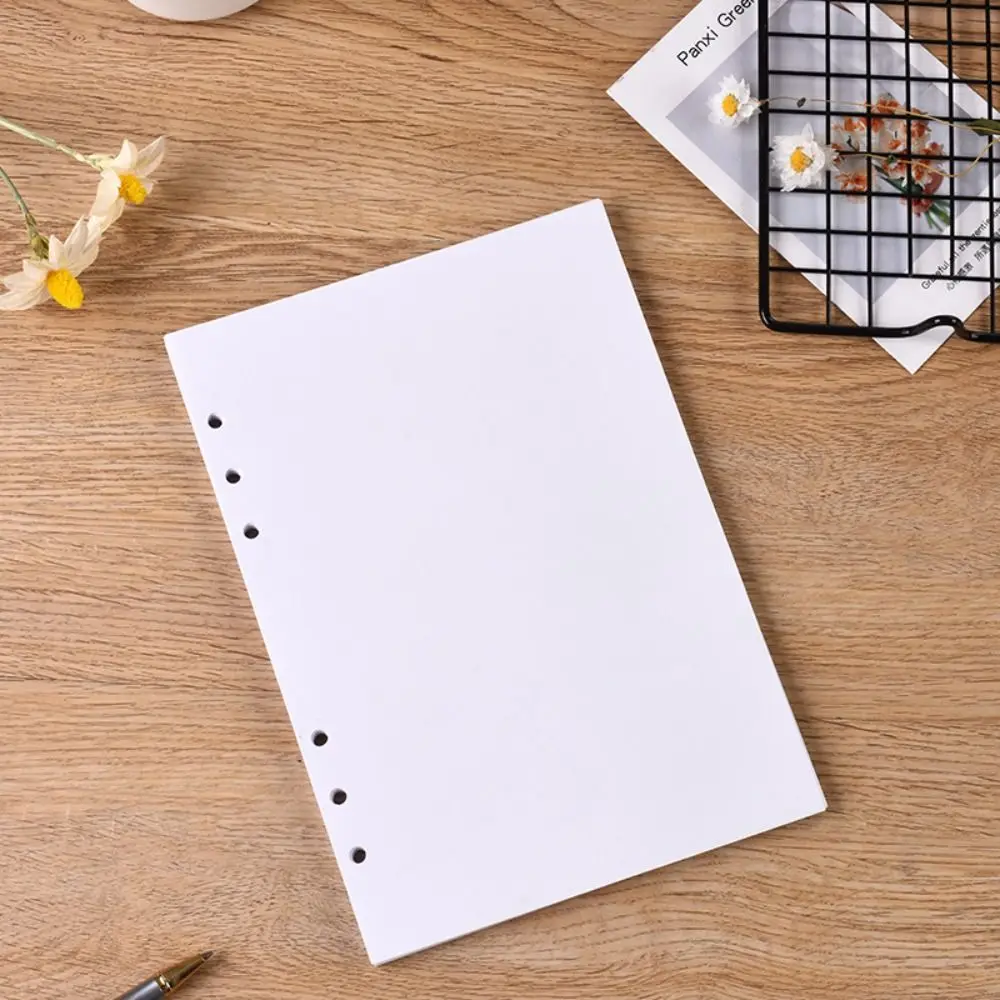 A4 A5 A6 Organizzatore di adesivi in carta a rilascio bianco 40 fogli Libro di archiviazione a fogli mobili 6 fori Adesivi riutilizzabili Album di raccolta