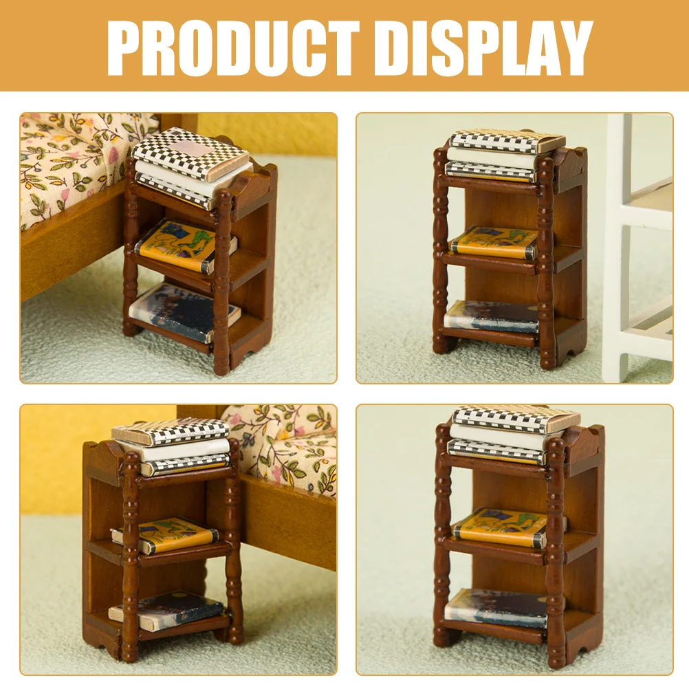 

2pcs House Decorative Shelf Wooden Miniature Storage Rack For Diy Mini Gardens Micro Decor Miniature Wear Resistant Mini