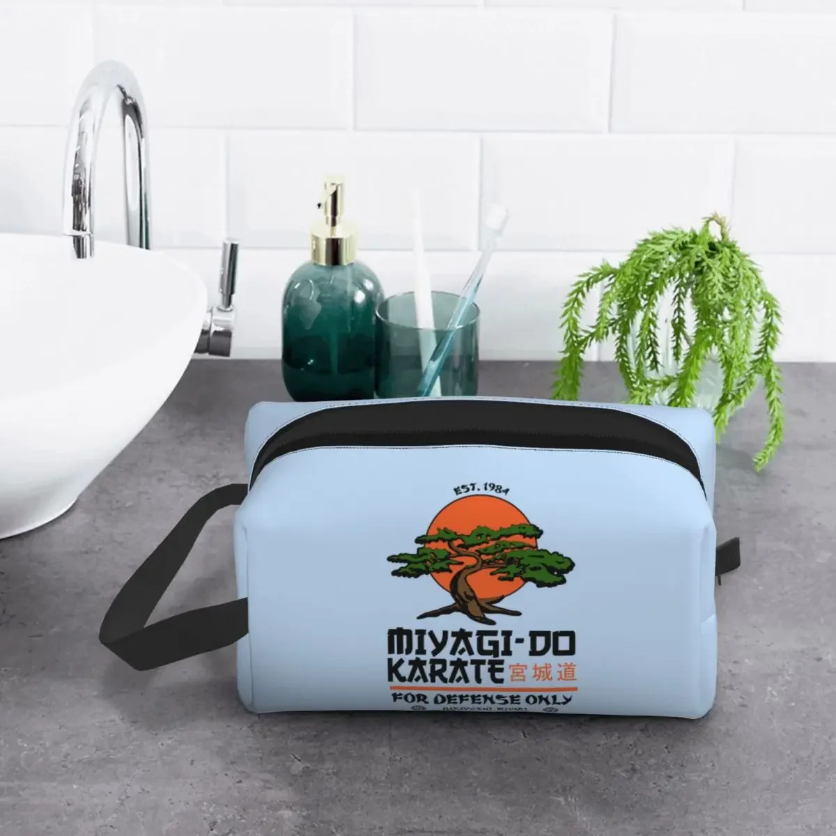 Viagem miyagi do karate socorro karate criança cobra kai saco de higiene pessoal moda maquiagem organizador cosméticos armazenamento beleza dopp kit