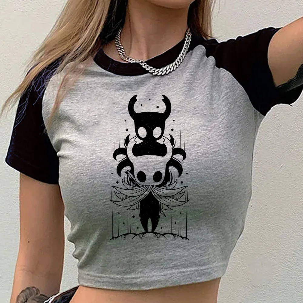 Hollow Knight crop top shoujo japan funny cute t shirt cheap party funny streetwear grunge