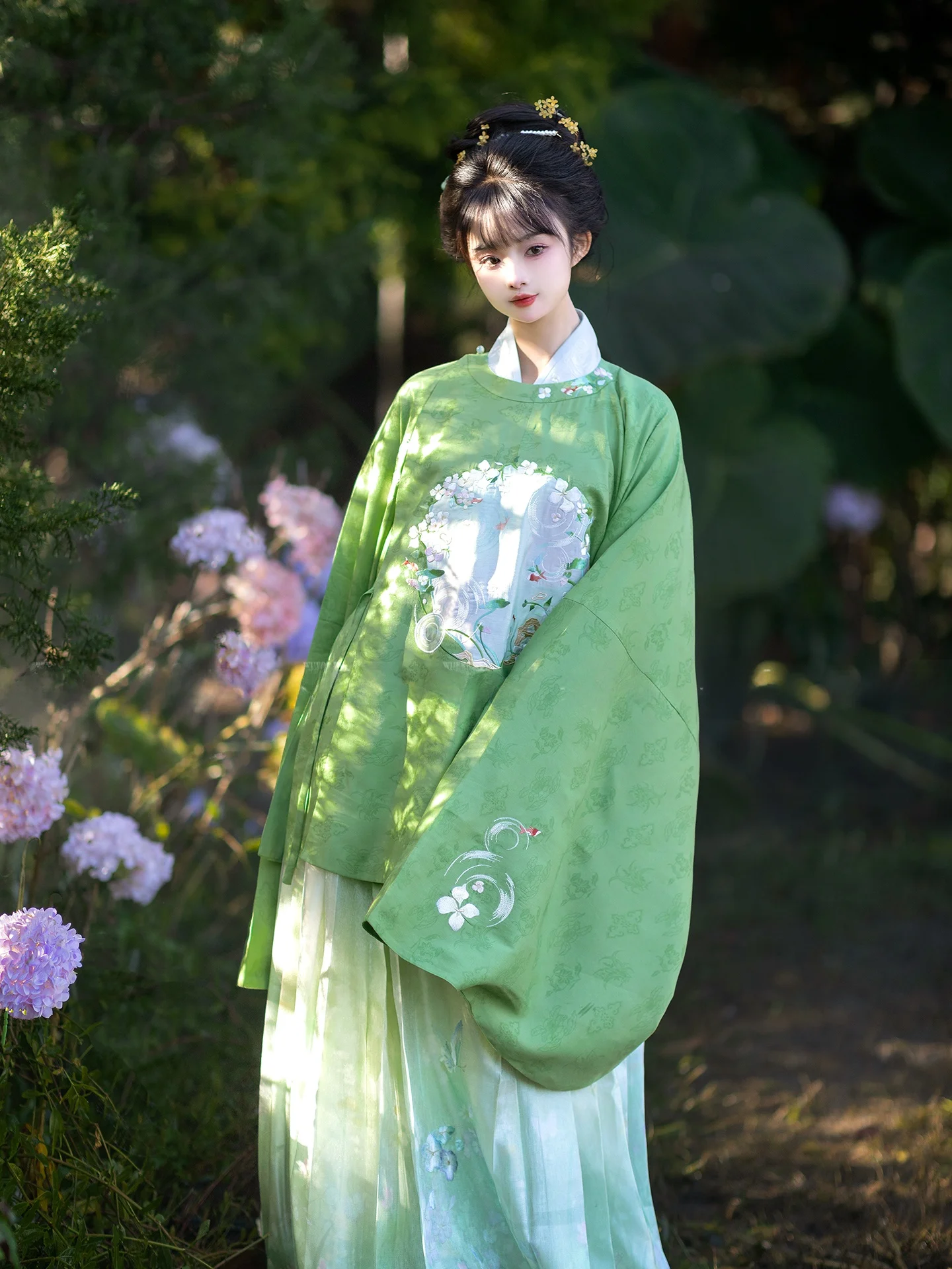 Original Ming Dynasty round Neck Hanfu Set Spring Collection National Style Ma Face Skirt Women's Traditional Costume