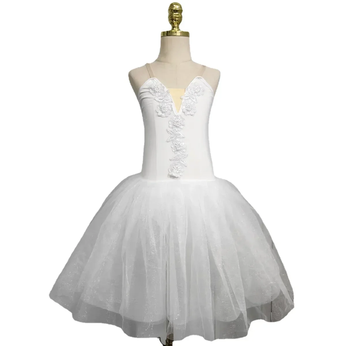 White Ballet Tutu Skirt Professional Dance Dress Long White Tutus For Adult Ballet Costumes