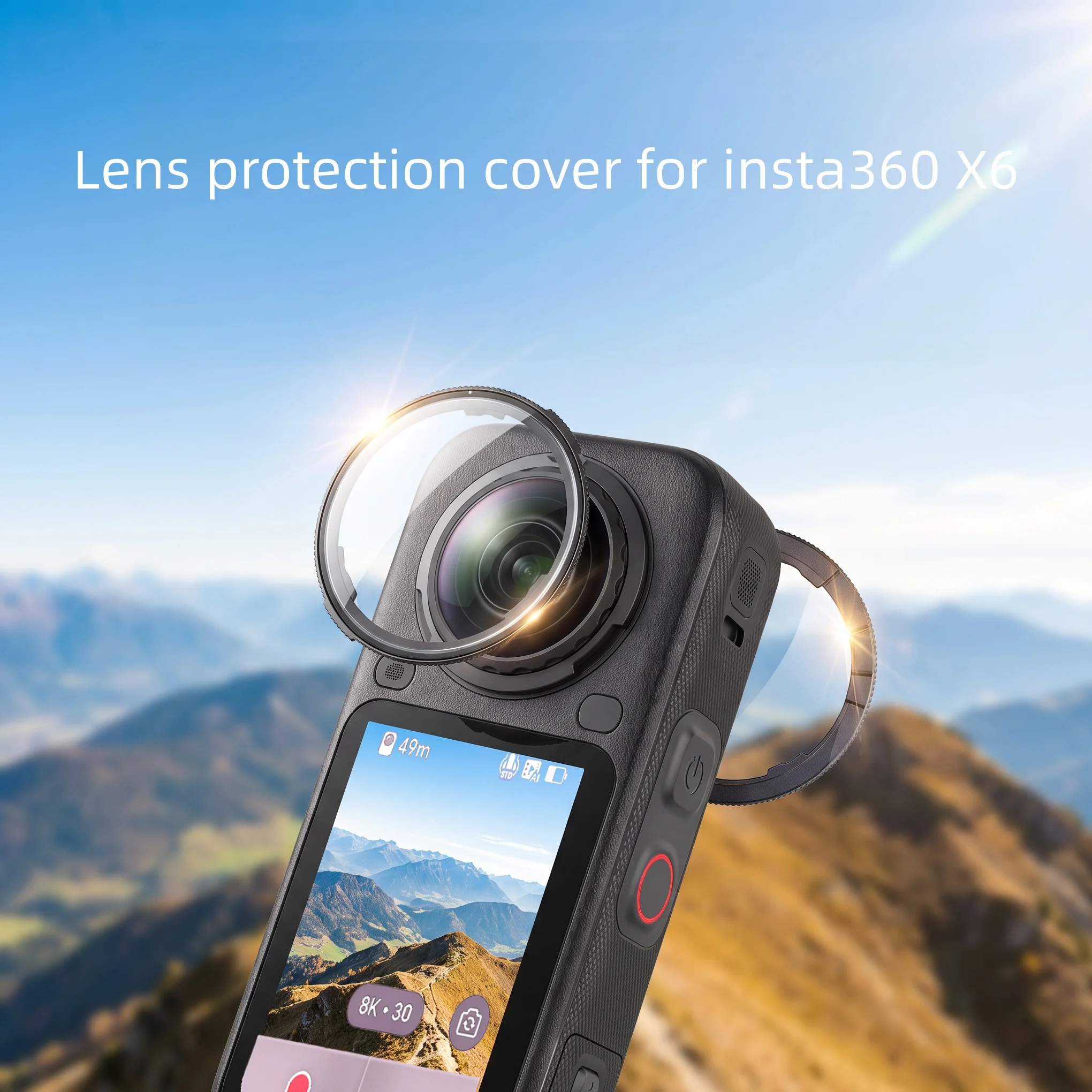 Protective Mirror for Insta360 X6 Camera PC/Glass Lens Cover Dustproof Scratch-Resistant Lens Protector for X6 Camera Accessory