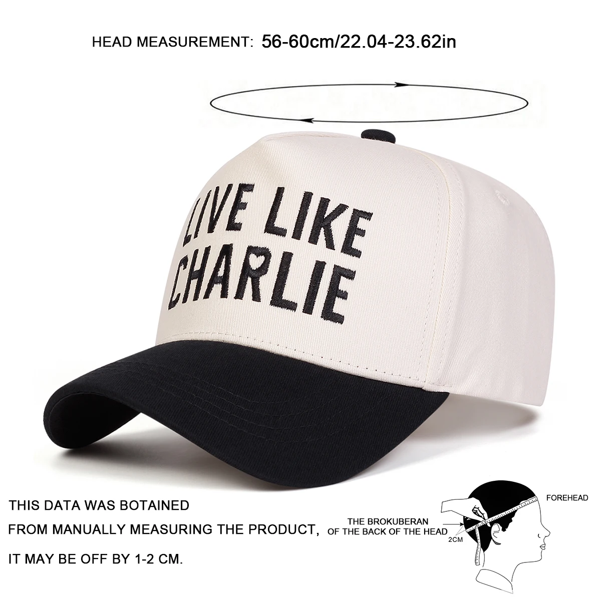 Unisex LIVE LIKE CHARLIE Letter Embroidery Baseball Caps Spring Autumn Outdoor Adjustable Casual Hats Sunscreen Hat Sports Cap