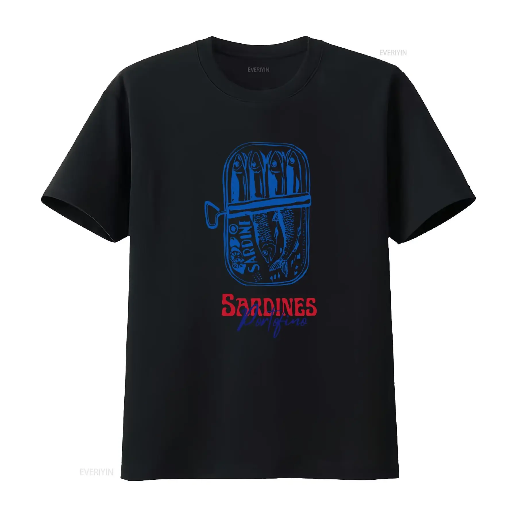 Sardines Portofino Classic Oversized T Shirt Trendy Tinned Fish Seafood Aesthetic Summer Womens Beachy Top vintage Washed