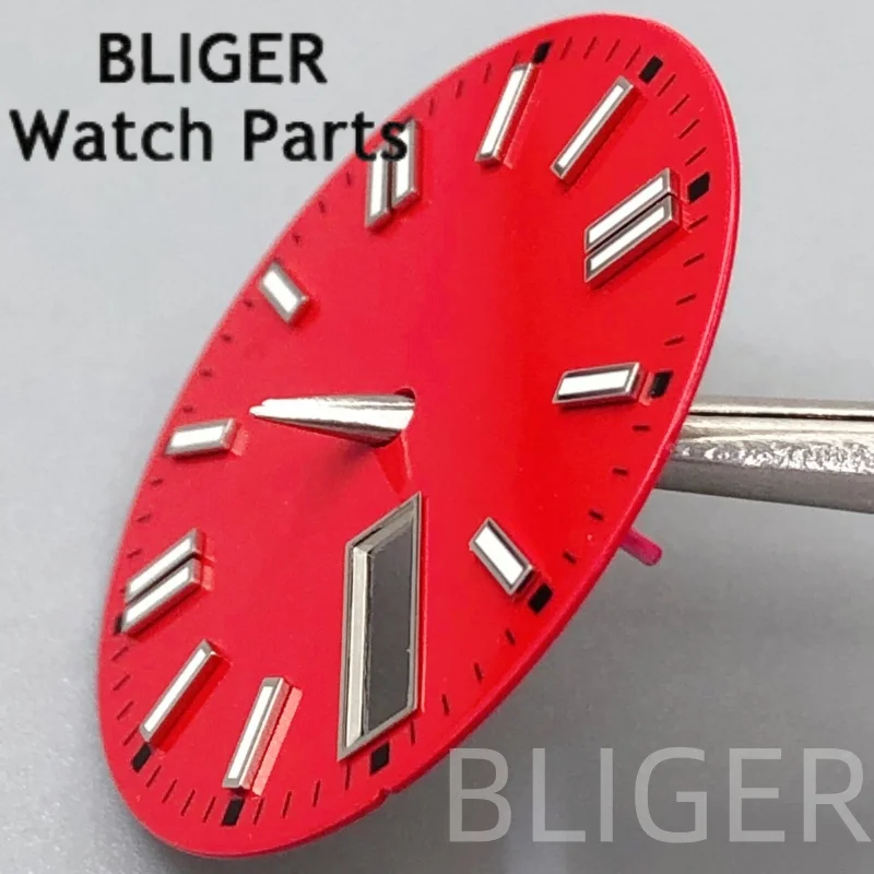 BLIGER 29 мм черный, красный, белый, зеленый стерильный циферблат для часов, зеленый светящийся двойной паз для NH36, аксессуары для модификации часов