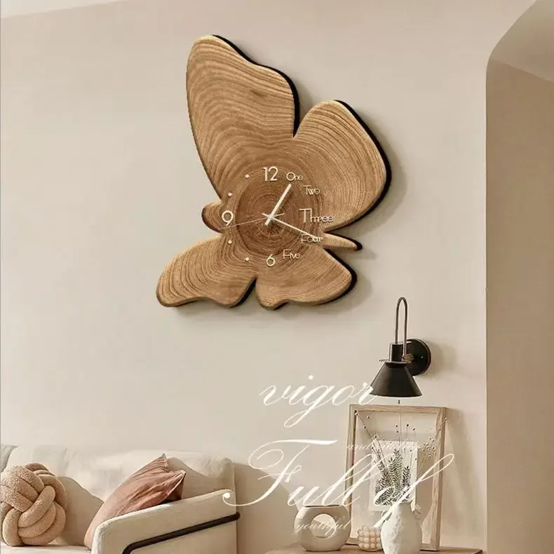 

Butterfly Clock Restaurant Coffee Shop Decorative Painting Clock Silent Living Room Wall Hanging Clocks Watch Home Decoration