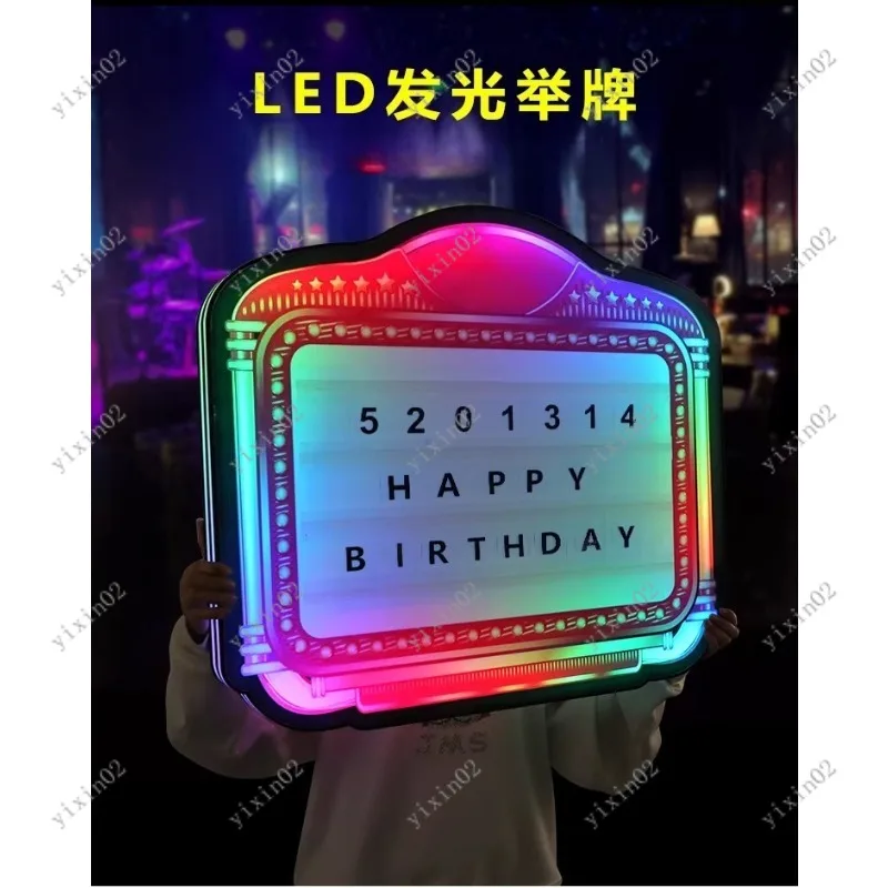 

Luminous Acrylic Hand Card Movable Letter Light Sign Bar Wine Atmosphere Decor Prop