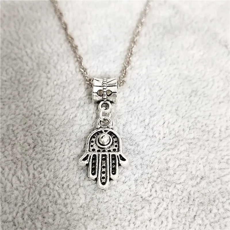 Vintage Hamsa Hand of Fatima Charm Pendant Necklace For Women Girls Necklaces Party Jewelry e103