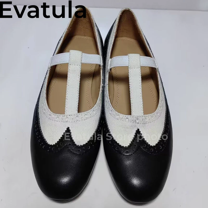 Zapatos de Ballet planos de piel auténtica con punta redonda para mujer, zapatos Retro Mary Janes, mocasines de vestir informales, 2024