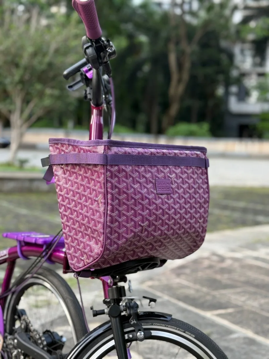 DJCRAWLER Folding Bicycle Front 9L Vegetable Basket Storage Bag Vegetable Basket Bag for Brompton Upgrade Parts