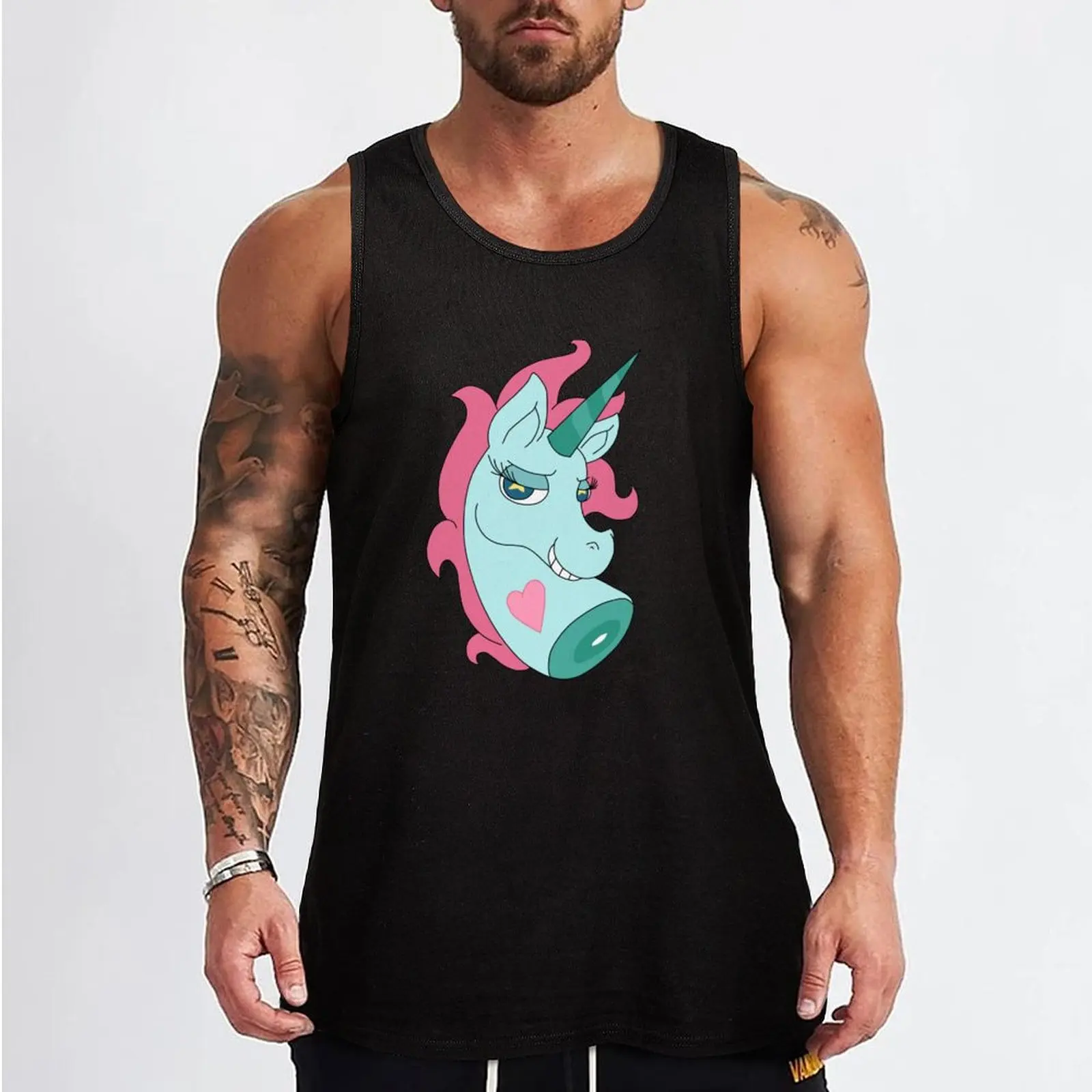 Sassy Pony Head Tank Top Gym t-shirt man Vest male