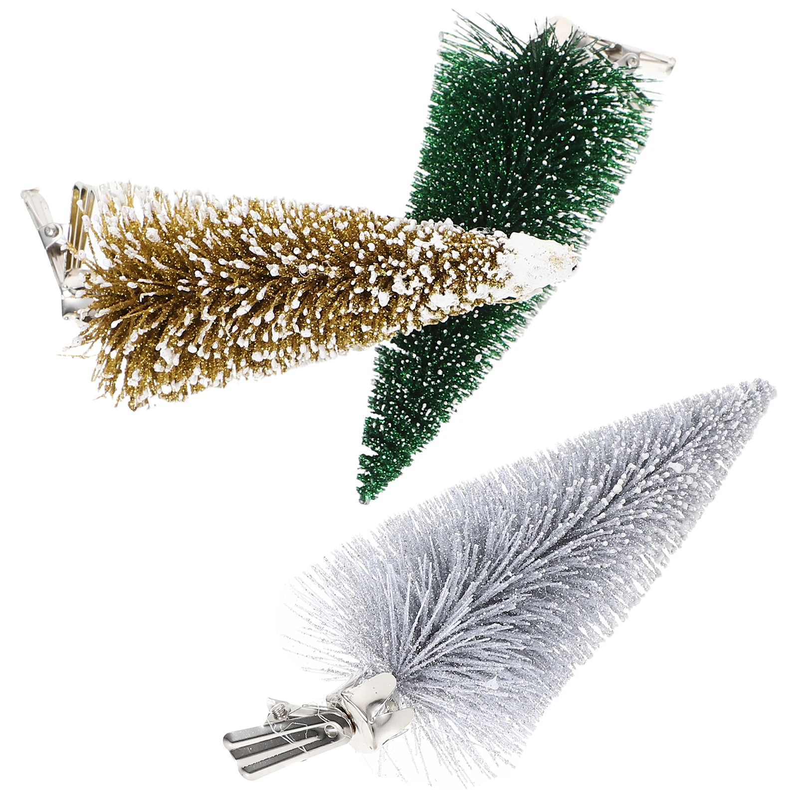 

3 Pcs Christmas Tree Decorations Mini Xmas Trees 13cm Green PVC Metal Holiday Party Home Festival Scene for Indoor