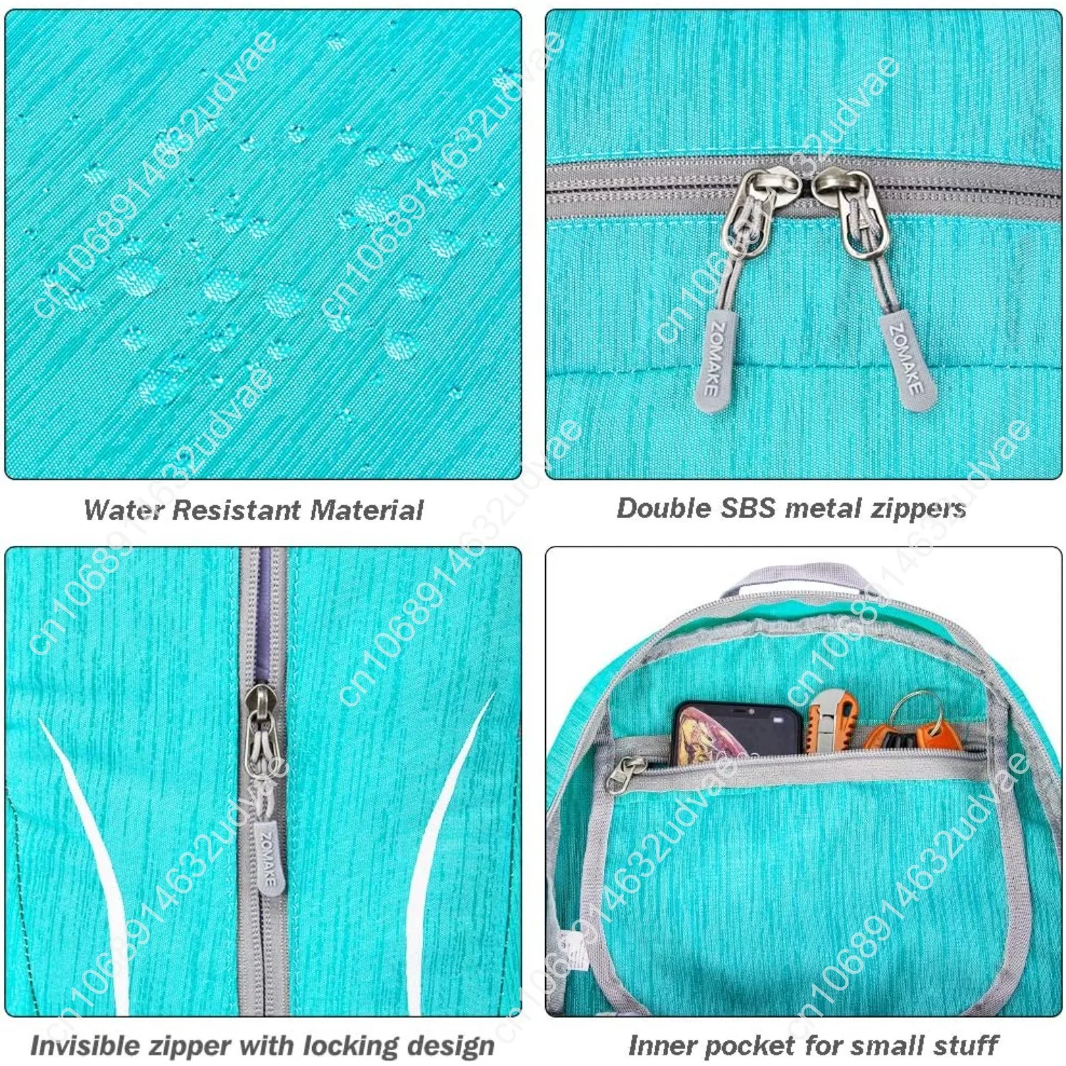 ZOMAKE 25L Ultra Lightweight Packable Backpack, Foldable Hiking Backpacks Water Resistant Small Folding Daypack for Travel(Aqua