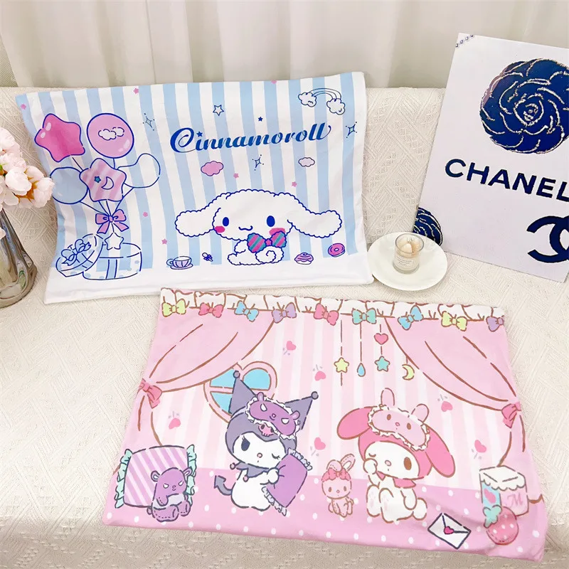 Japanese Style Printed Pillowcase Cute Kuromi My Melody Cinnamoroll Cushion Cover Throw Pillow Case Sofa Bed Home Decor Girl