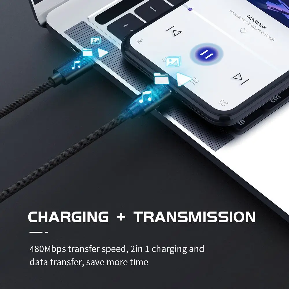 1M OTG QC4.0 Quick Charger Fast Charging USB Type C To Micro USB Cable Data Cable Male to Male For Samsung Xiaomi Huawei