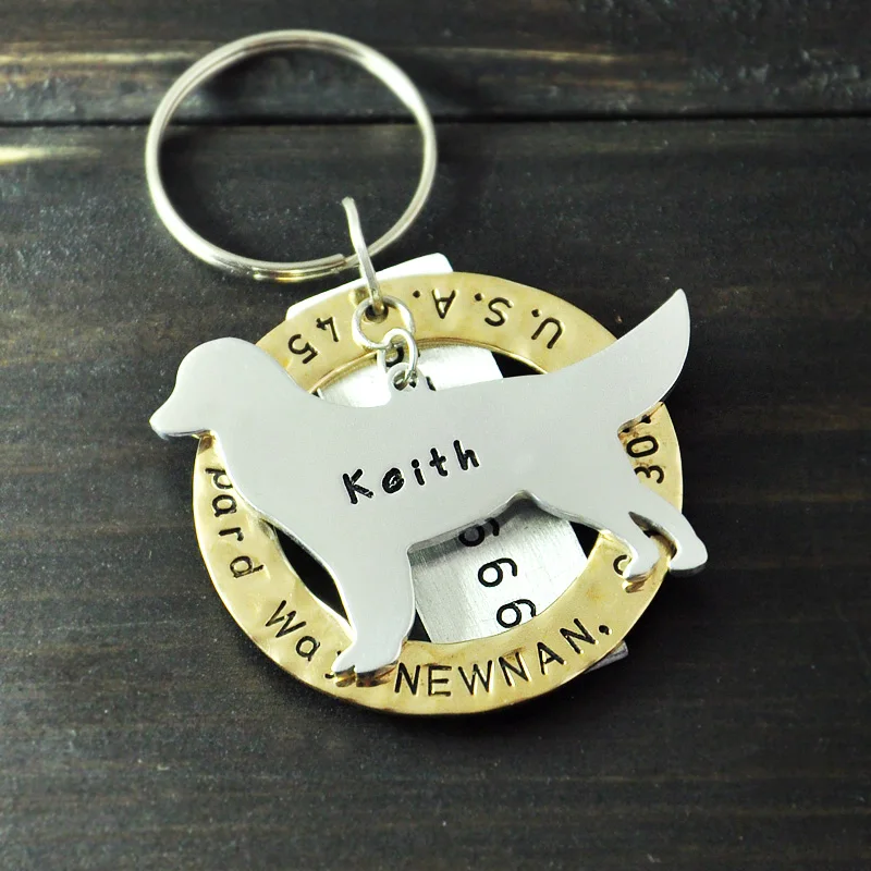 

Personalized Golden Retriever Dog Tag Hand Stamped Custom Dog ID Tag Collar Accessories Customized Pet Tag with Name Pet Jewelry