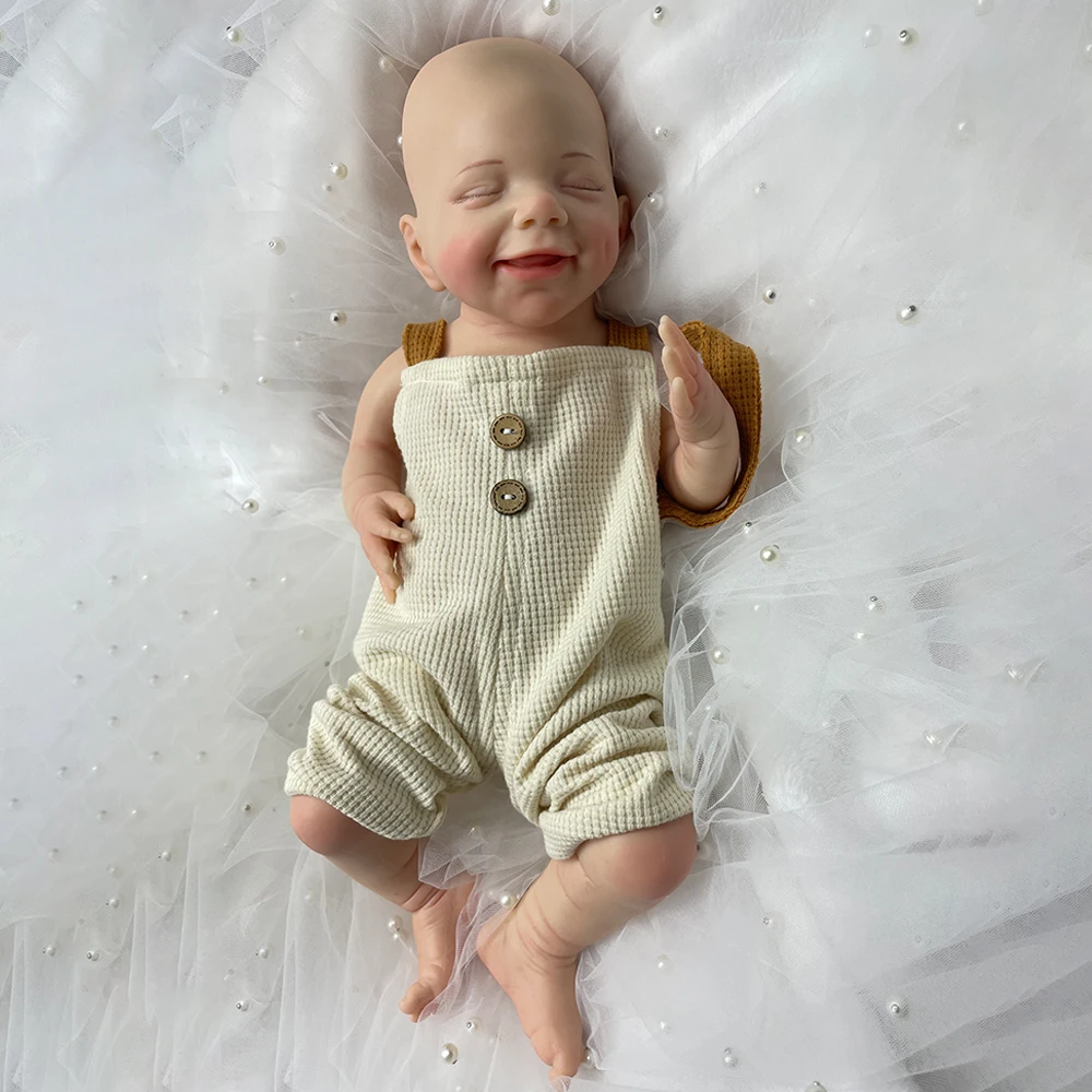 

17Inch Weighted Soft Body Solid Platinum Silicone Reborn Doll Lifelike Newborn Girl Cuddle Baby Washable Handmade christmas Toy