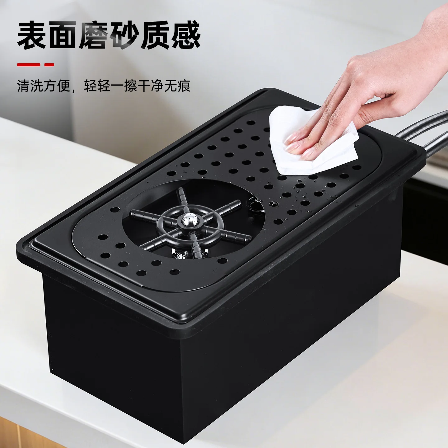 High pressure automatic cup washer stainless steel surface slotted desktop press milk tea shop cup washing tool