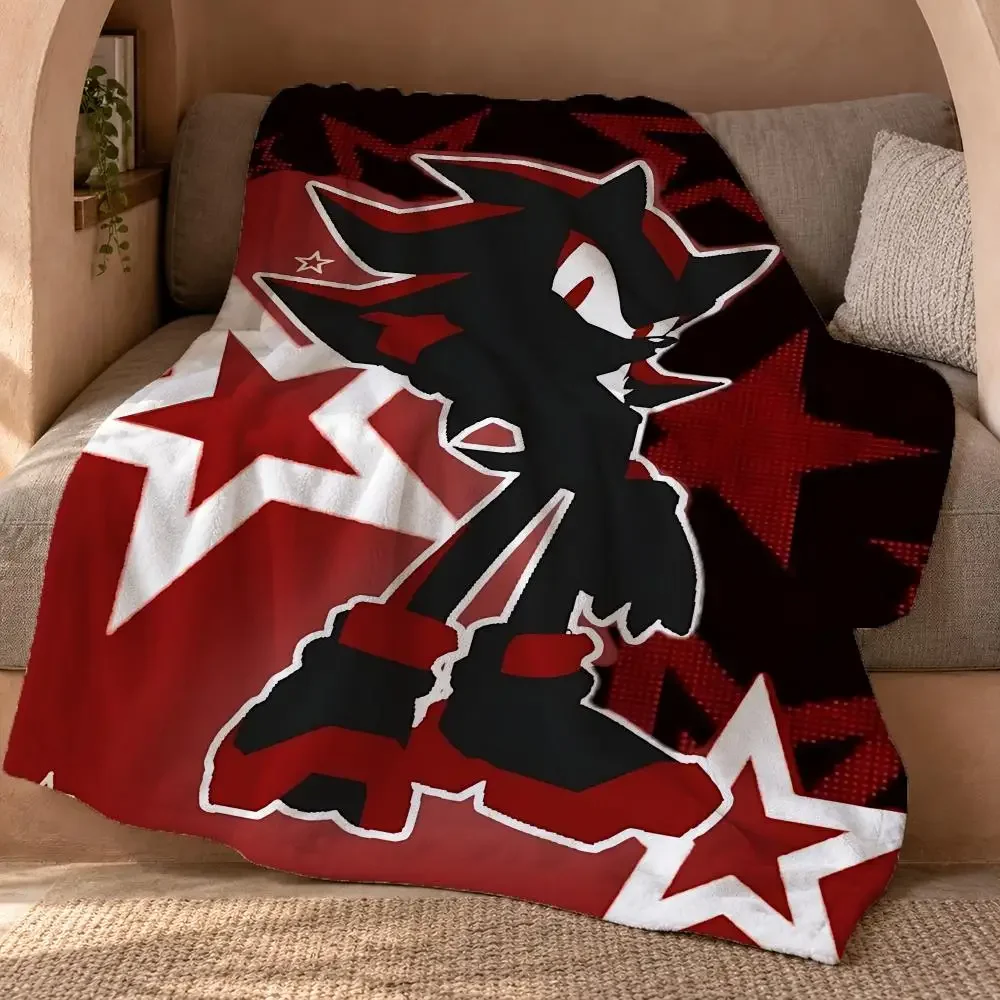 Shadow The Hedgehog Throw Double Sided Flannel Throw Blanket Soft Travel Camping Sofa Bed Home