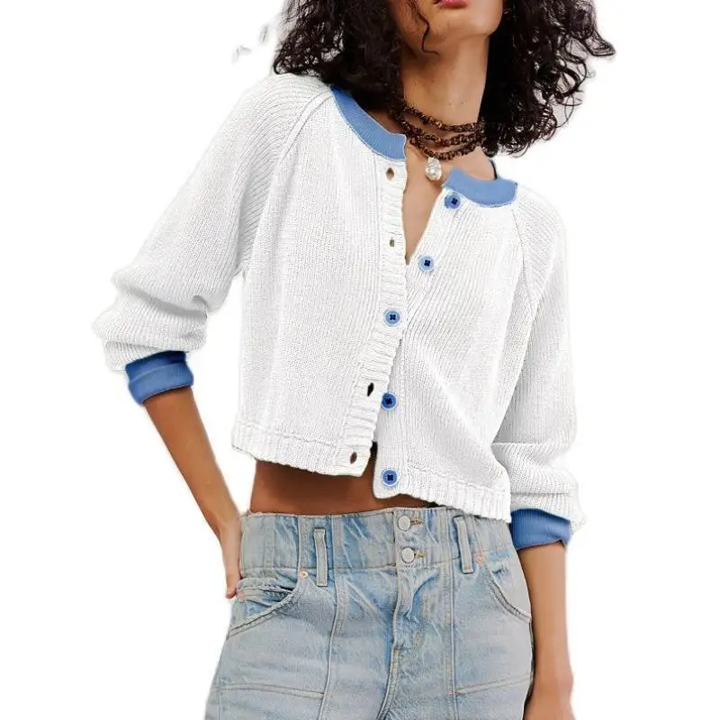 

Women's Long Sve round Ne Buttoned Open Cardigan Autumn Winter Faion Bright Tead Knitted Sweater Princ Sve Design