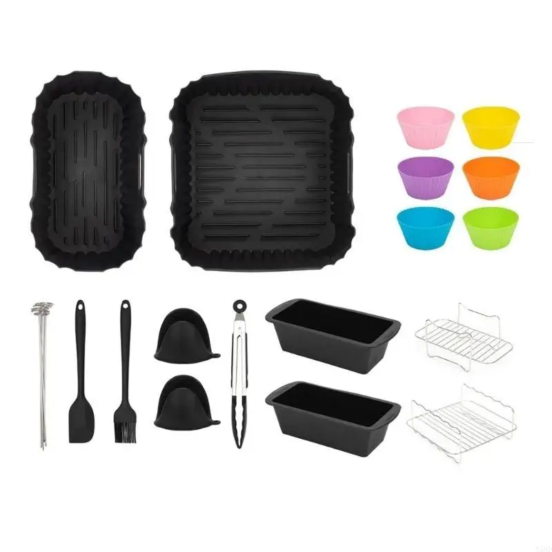 Air Fryers Mould Silicone Air Fryers Dish Double Basket Airfryers Accessories N58D