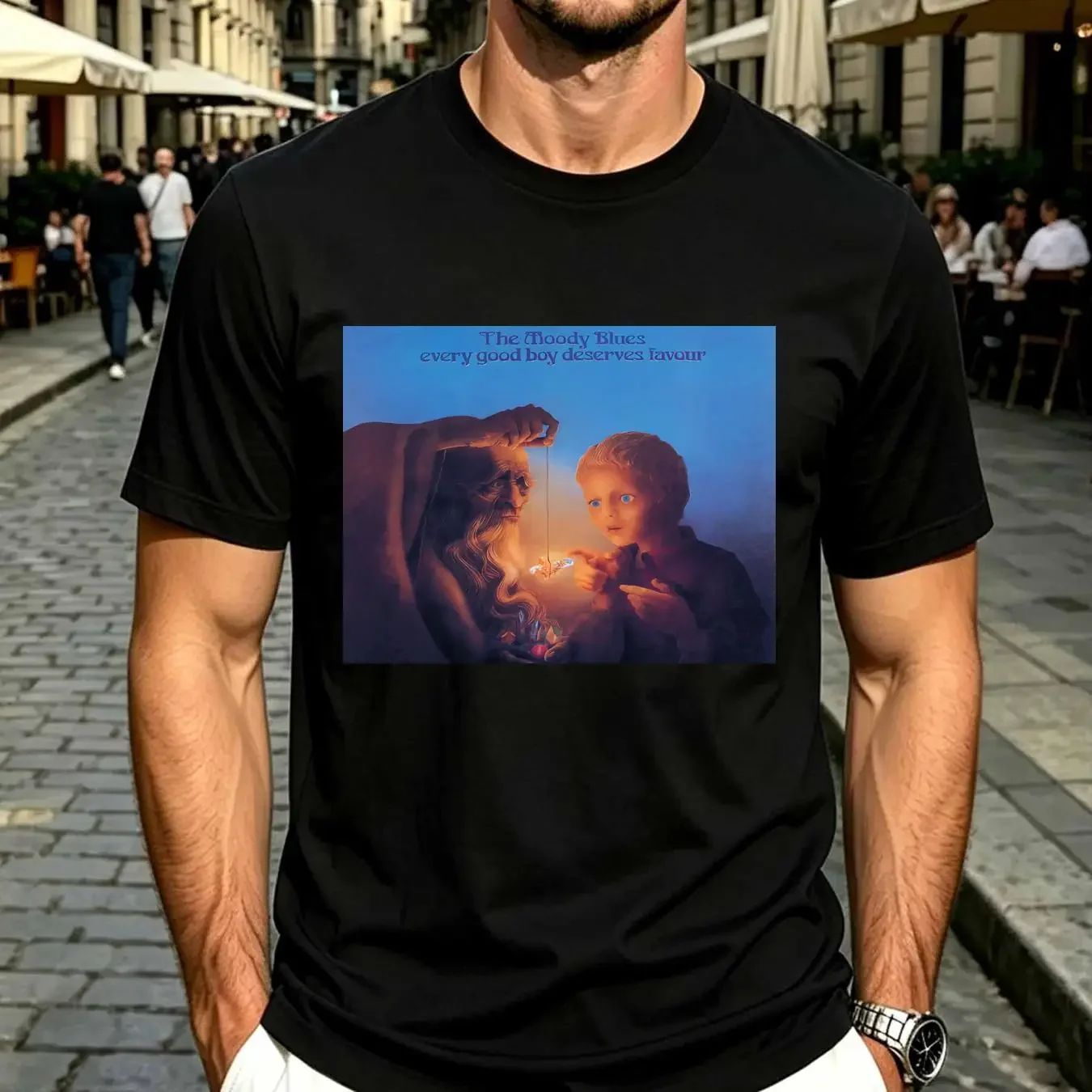 washed T Shirt THE MOODY BLUES every good boy deserves favour SMALL MEDIUM LARGE XL vintage Washed designer clothes Breathable
