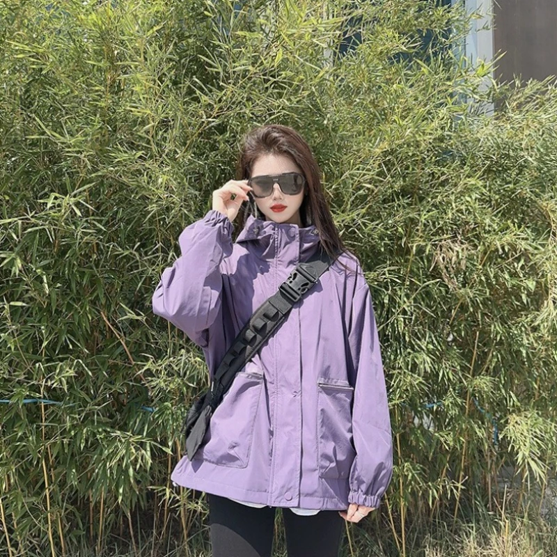 

​ Водонепроницаемая ветровка, женское короткое пальто, весенняя уличная куртка, легкая универсальная куртка ​