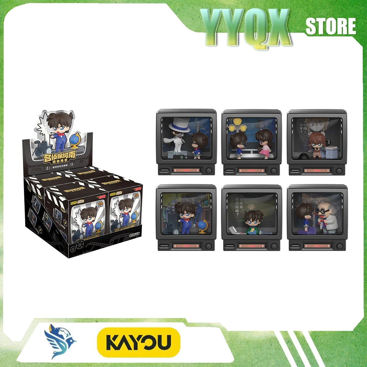 

KAYOU 2026 New Detective Conan Figure Retro Television Collection Ornament Periphery Cartoon Anime Surprise Gift Toy Comic Rare