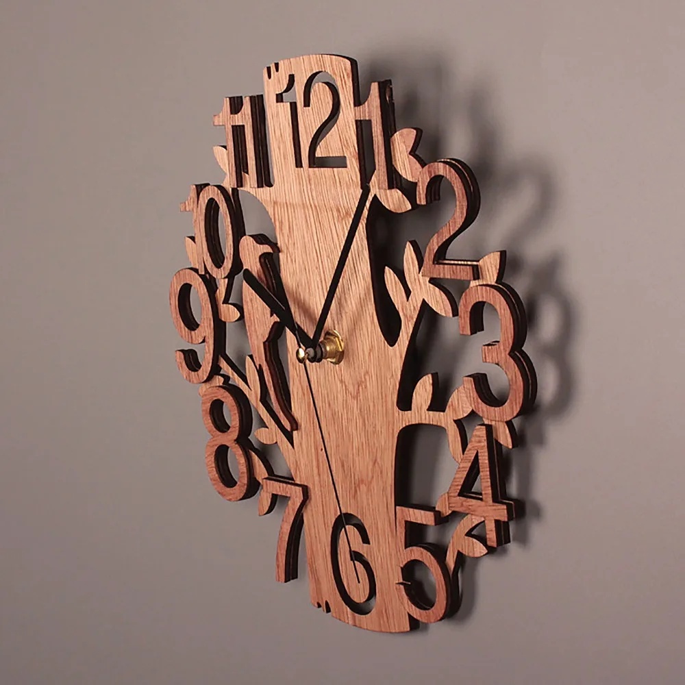 Vintage Wooden Resin Clock Mold Round Shape Silent Movement Wooden Wall Clock 10 Inch Tree of Life Clock Wall Art Decor
