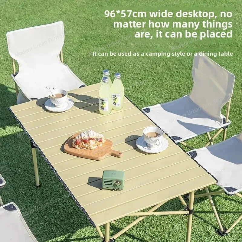 Outdoor Folding Tables and Chairs, Portable, Ultra-lightweight, Camping Tables and Chairs, Egg Roll Table, Camping Equipment Set