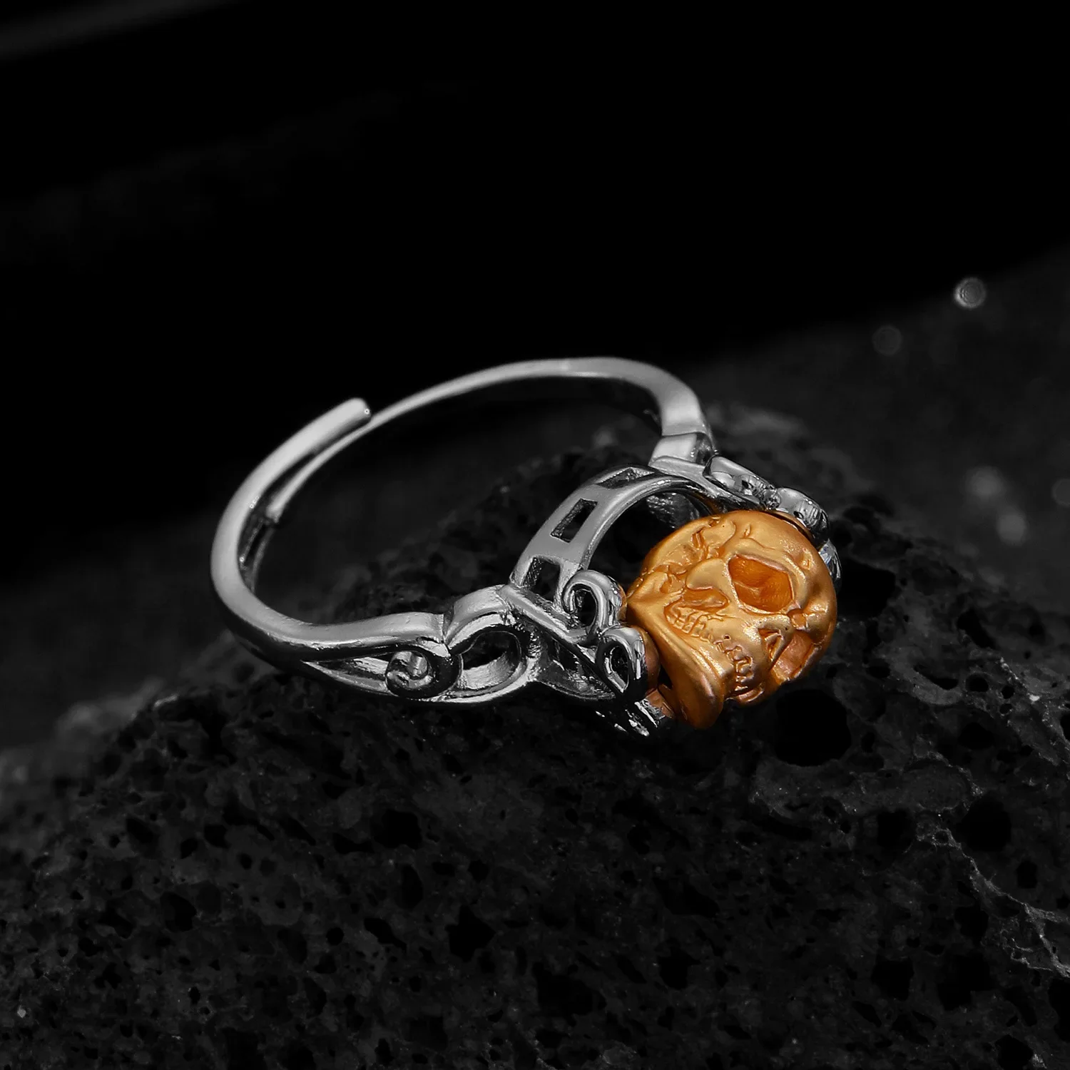 

Personalized Gothic Dark Style Skull Ring, Fashionable Women's Hip-hop Rock Party Jewelry Accessory, Exaggerated Skull Ring