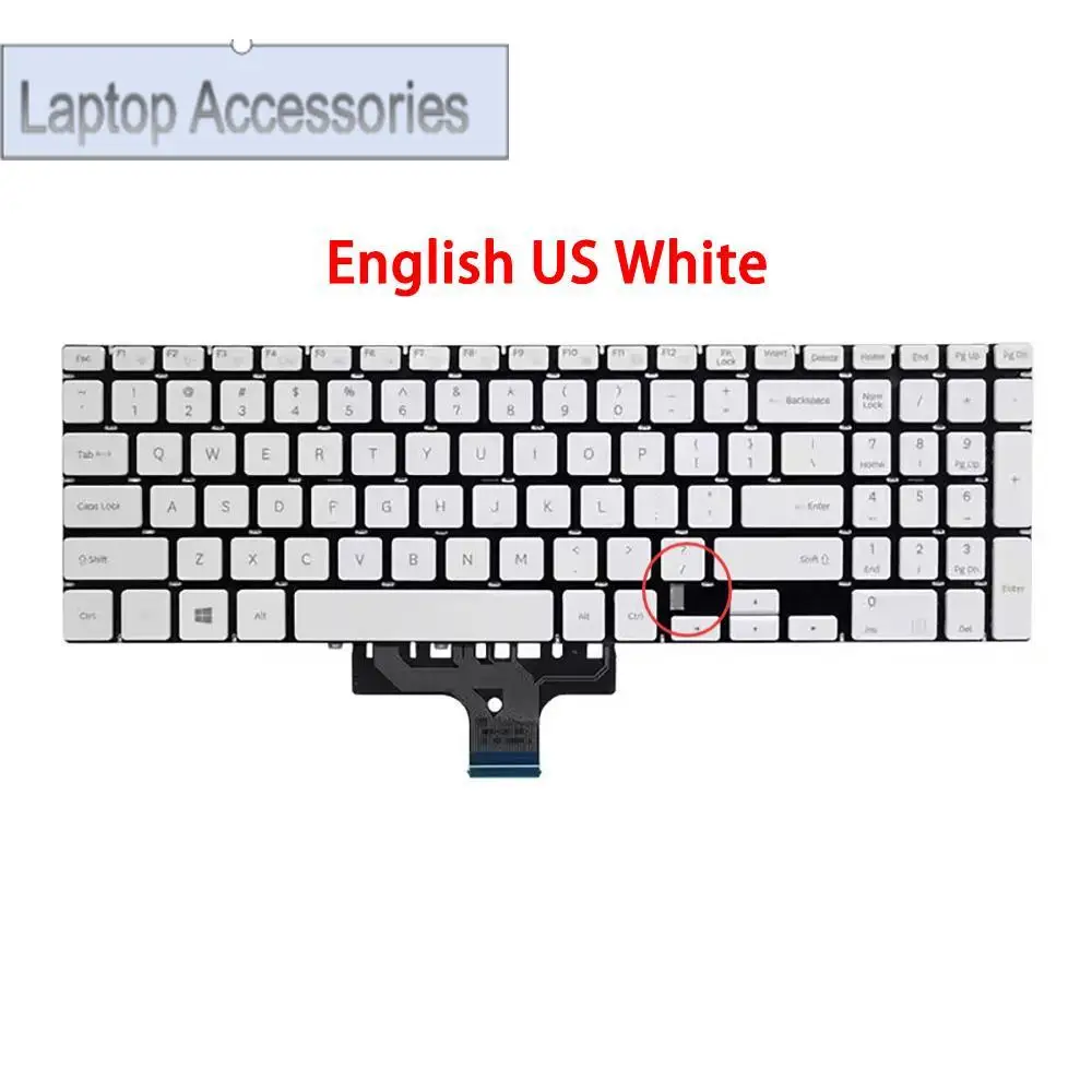 HJ FLaptop Keyboard For Samsung NP370E5J 370E5J 300E5K 300E5L 300E5M 3500EL 3500EM English US Without Frame Black White