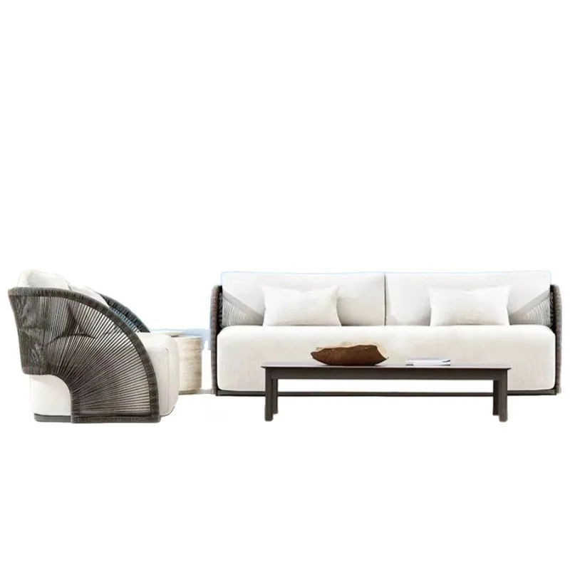 

Outdoor rattan sofa balcony rattan chair hotel courtyard garden villa leisure designer model room furniture