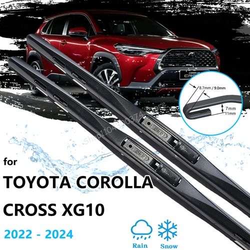 도요타 코롤라 크로스 XG10 2022 2023 2024 프론트 와이퍼 블레이드 브러시, 앞유리 창 고무 청소, U J 후크 액세서리 
